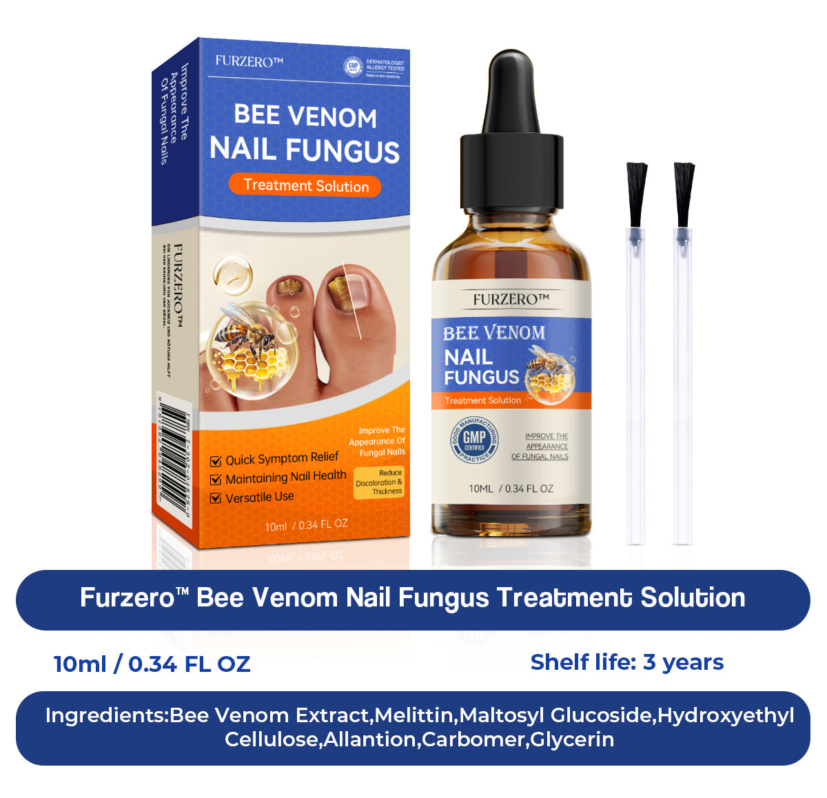 🐝🐝 Furzero™ Bee Venom Nail Fungus Treatment Solution: Completely Resolve Nail Fungus Problems 🌟👣