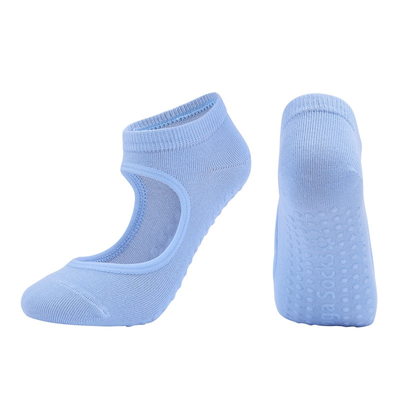 Women High Quality Pilates Socks Anti-Slip Breathable Backless Yoga Socks  Ladies Ballet Dance Sports Socks for Fitness Gym